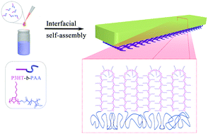Graphical abstract: Interfacial self-assembly of amphiphilic conjugated block copolymer into 2D nanotapes