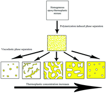 Graphical abstract: An overview of viscoelastic phase separation in epoxy based blends