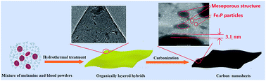 Graphical abstract: Fe2P@mesoporous carbon nanosheets synthesized via an organic template method as a cathode electrocatalyst for Zn–air batteries