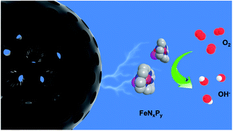 Graphical abstract: N,P co-coordinated Fe species embedded in carbon hollow spheres for oxygen electrocatalysis