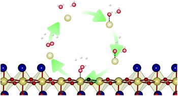 Graphical abstract: Water oxidation catalysis on reconstructed NaTaO3 (001) surfaces