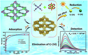 Graphical abstract: A multifunctional Zr(iv)-based metal–organic framework for highly efficient elimination of Cr(vi) from the aqueous phase