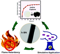 Graphical abstract: Flame-retardant porous hexagonal boron nitride for safe and effective radioactive iodine capture