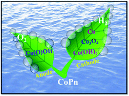 Graphical abstract: Detecting structural transformation of cobalt phosphonate to active bifunctional catalysts for electrochemical water-splitting