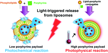 Graphical abstract: Photo-triggerable liposomal drug delivery systems: from simple porphyrin insertion in the lipid bilayer towards supramolecular assemblies of lipid–porphyrin conjugates