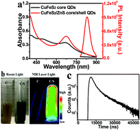 Graphical abstract: Highly luminescent NIR-emitting CuFeS2/ZnS core/shell quantum dots for optical imaging of inflamed tissue
