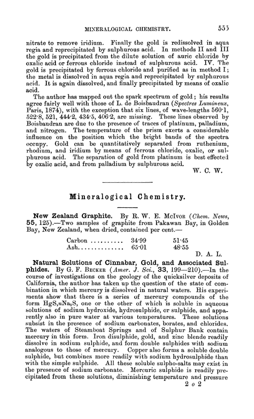 Mineralogical chemistry