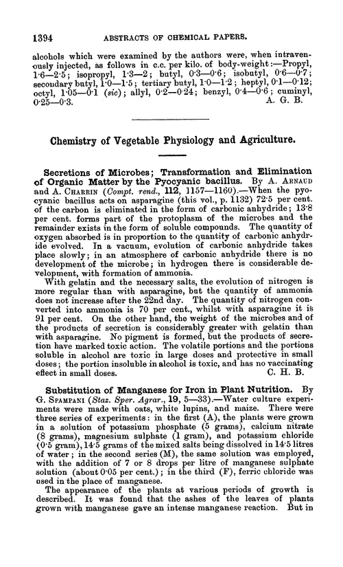 Chemistry of vegetable physiology and agriculture