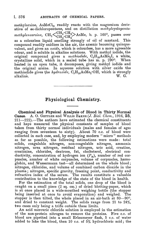 Physiological chemistry