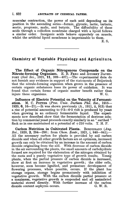 Chemistry of vegetable physiology and agriculture