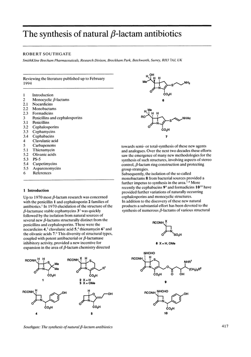 The synthesis of natural β-lactam antibiotics