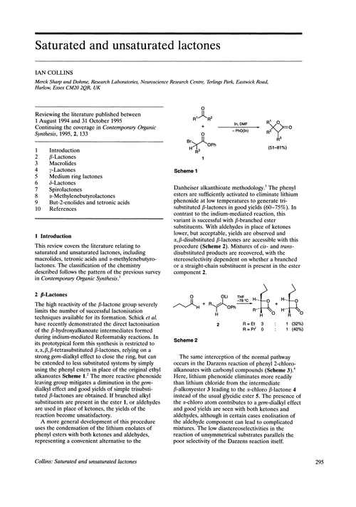 Saturated and unsaturated lactones