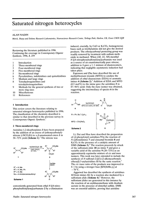 Saturated nitrogen heterocycles
