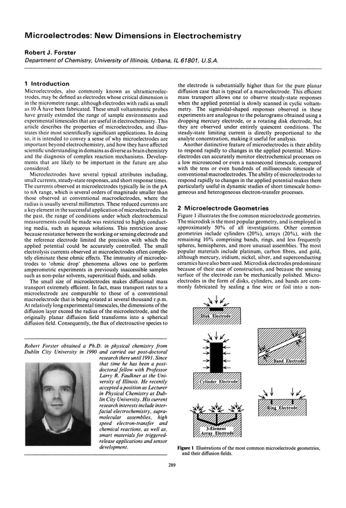 Microelectrodes: new dimensions in electrochemistry