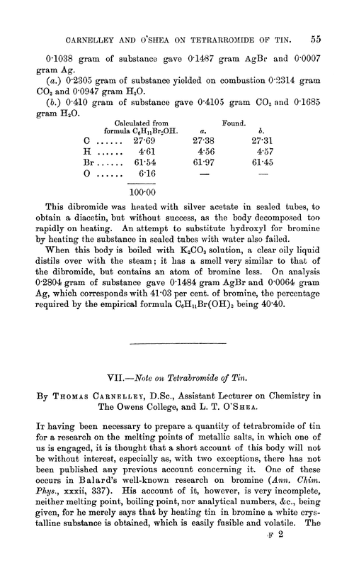 VII.—Note on tetrabromide of tin