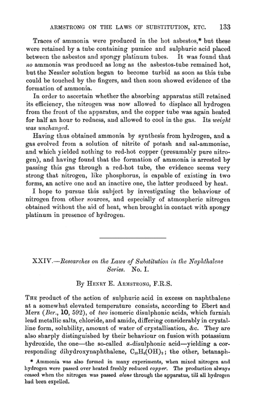 XXIV.—Researches on the laws of substitution in the naphthalene series. No. I