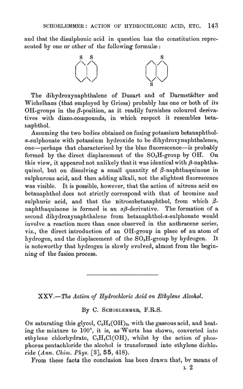 XXV.—The action of hydrochloric acid on ethylene alcohol