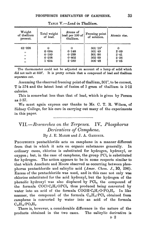 VII.—Researches on the terpenes. IV. Phosphorus derivatives of camphene