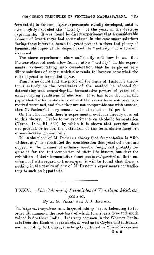 LXXV.—The colouring principles of Ventilago madraspatana