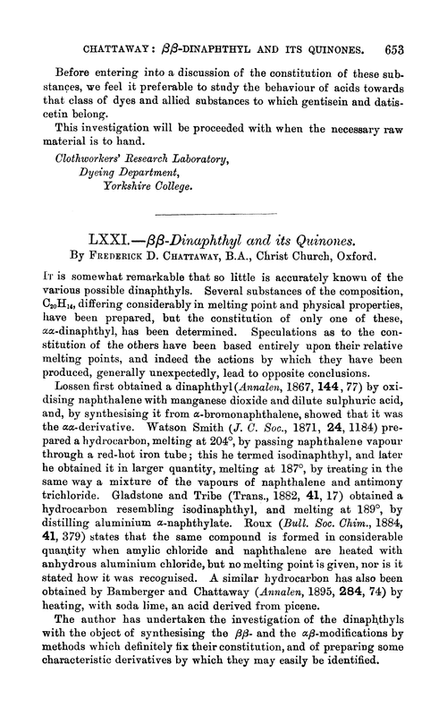 LXXI.—ββ-Dinaphthyl and its quinones