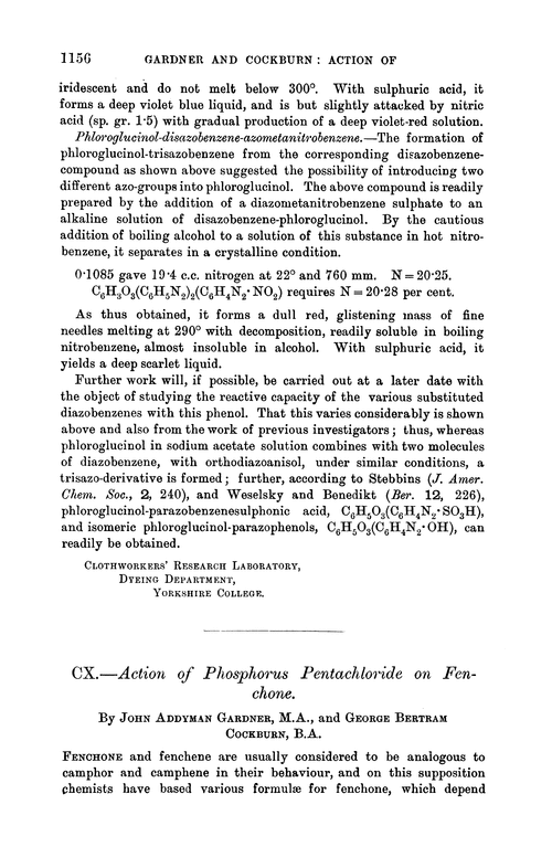 CX.—Action of phosphorus pentachloride on fenchone