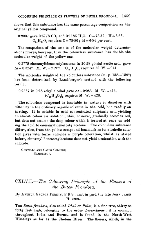 CXLVII.—The colouring principle of the flowers of the Butea frondosa