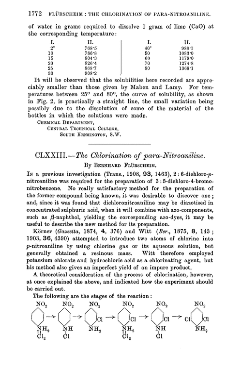 CLXXIII.—The chlorination of para-nitroaniline