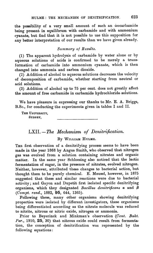 LXII.—The mechanism of denitrification