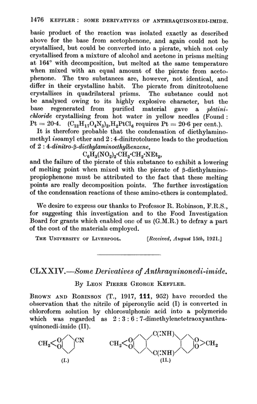 CLXXIV.—Some derivatives of anthraquinonedi-imide