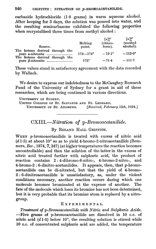 CXIII.—Nitration of p-bromoacetanilide
