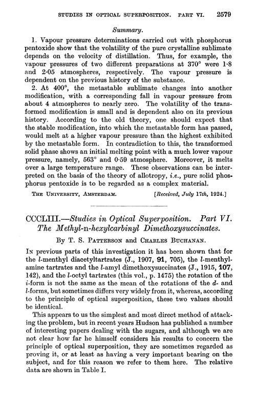 CCCLIII.—Studies in optical superposition. Part VI. The methyl-n-hexylcarbinyl dimethoxysuccinates