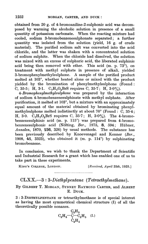 CLXX.—3 : 3-Diethylpentane (tetraethylmethane)