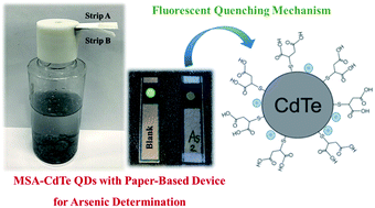 Graphical abstract: A simple paper-based approach for arsenic determination in water using hydride generation coupled with mercaptosuccinic-acid capped CdTe quantum dots