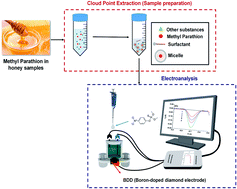 Graphical abstract: Cloud-point extraction associated with voltammetry: preconcentration and elimination of the sample matrix for trace determination of methyl parathion in honey