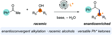 Graphical abstract: Enantioconvergent alkylation of ketones with racemic secondary alcohols via hydrogen borrowing catalysis