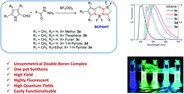 Graphical abstract: BOPAHY: a doubly chelated highly fluorescent pyrrole–acyl hydrazone –BF2 chromophore