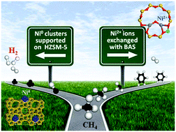 Graphical abstract: CH4 conversion over Ni/HZSM-5 catalyst in the absence of oxygen: decomposition or dehydroaromatization?