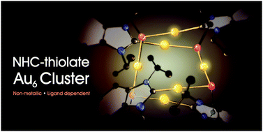 Graphical abstract: Synthesis and properties of an Au6 cluster supported by a mixed N-heterocyclic carbene–thiolate ligand