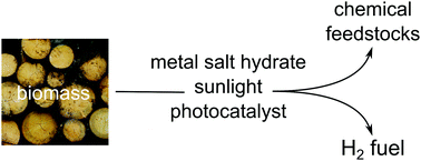 Graphical abstract: Photoreforming of biomass in metal salt hydrate solutions