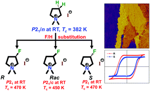 Graphical abstract: Highest-Tc organic enantiomeric ferroelectrics obtained by F/H substitution