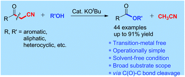 Graphical abstract: Catalytic conversion of ketones to esters via C(O)–C bond cleavage under transition-metal free conditions