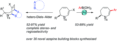 Graphical abstract: Synthesis and hetero-Diels–Alder reactions of enantiomerically pure dihydro-1H-azepines