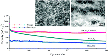 Graphical abstract: Long-term cycling stability of NiCo2S4 hollow nanowires supported on biomass-derived ultrathin N-doped carbon 3D networks as an anode for lithium-ion batteries