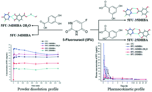 Graphical abstract: Modulating the solubility and pharmacokinetic properties of 5-fluorouracil via cocrystallization