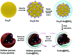 Graphical abstract: Hollow porous Cu–Au particles with high catalytic activity for the reduction of 4-nitrophenol