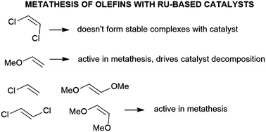 Graphical abstract: Impact of the olefin structure on the catalytic cycle and decomposition rates of Hoveyda–Grubbs metathesis catalysts