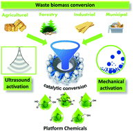 Graphical abstract: Sono- and mechanochemical technologies in the catalytic conversion of biomass