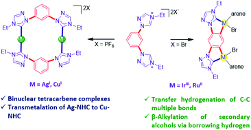 Graphical abstract: Transition metal complexes of a bis(carbene) ligand featuring 1,2,4-triazolin-5-ylidene donors: structural diversity and catalytic applications