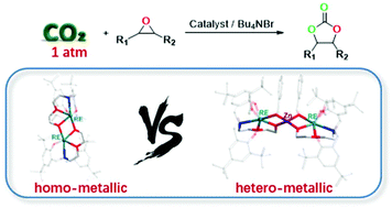 Graphical abstract: Heterobimetallic rare earth metal–zinc catalysts for reactions of epoxides and CO2 under ambient conditions