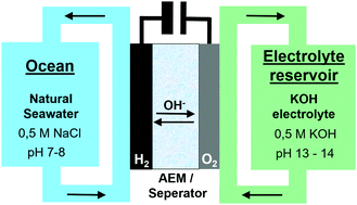 Graphical abstract: Efficient direct seawater electrolysers using selective alkaline NiFe-LDH as OER catalyst in asymmetric electrolyte feeds